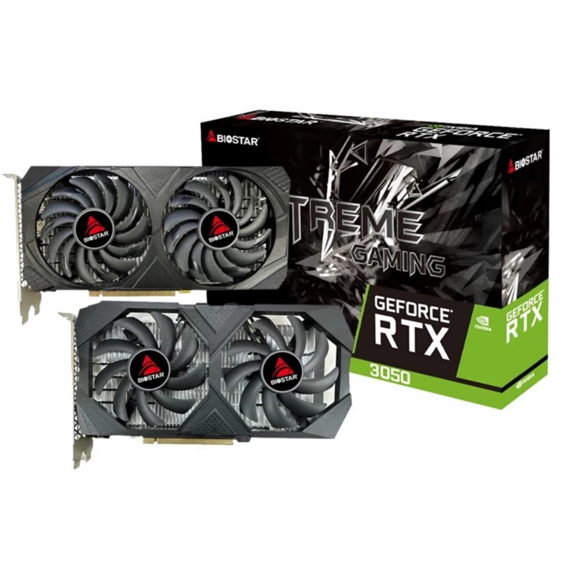 Placa video BIOSTAR BIOSTAR GeForce RTX™ 3050 6GB GDDR6, 96bit, 1470/14000Mhz, PCI-E 4.0 x16, CUDA: 2304 processing, 1xDVI, 1xHDMI, 1xDP,  Dual Fan, NVIDIA  Ansel Technology, Retail (VN3516RF68)