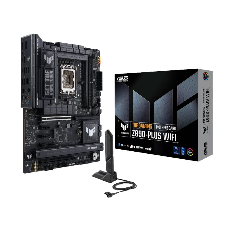 Placa de baza ASUS TUF GAMING Z890-PRO WIFI INTEL Z890, LGA1851, DUAL DDR5 9066+ MHZ, PCIE 5.0 X16, PCIE 4.0 X16, DP/HDMI/2XTHUNDERBOLT4 VIDEO/USB TYPE-C VIDEO, PCIE RAID,SATA RAID,M.2 PCIE 5.0 X4, 3XM.2 SLOTS PCIE 4.0 X4, SB 8-CH., WI-FI 7 802.11BE&BT5.4, 2.5GB E