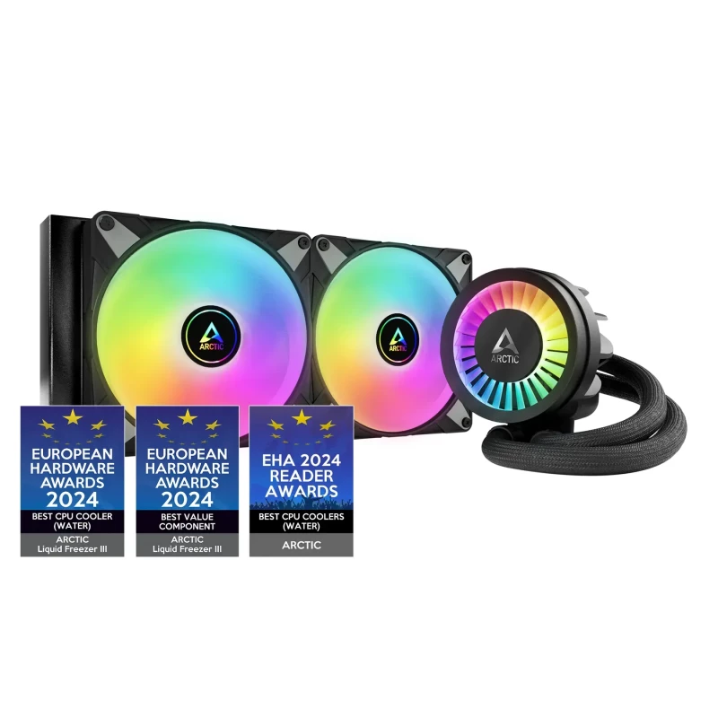 Cooler universal ARCTIC LIQUID FREEZER III 280 A-RGB MULTI COMPATIBLE ALL-IN-ONE CPU WATER COOLER, INTEL 1851/1700/1200/115X AMD AM5, AM4, VRM FAN A-RGB: 400–2500RPM, PUMP: 800–2800RPM, 2X140MM A-RGB FAN 200–1900RPM, AIRFLOW 69.90 CFM/117.06 M3/H, FDB, ACFRE00143A