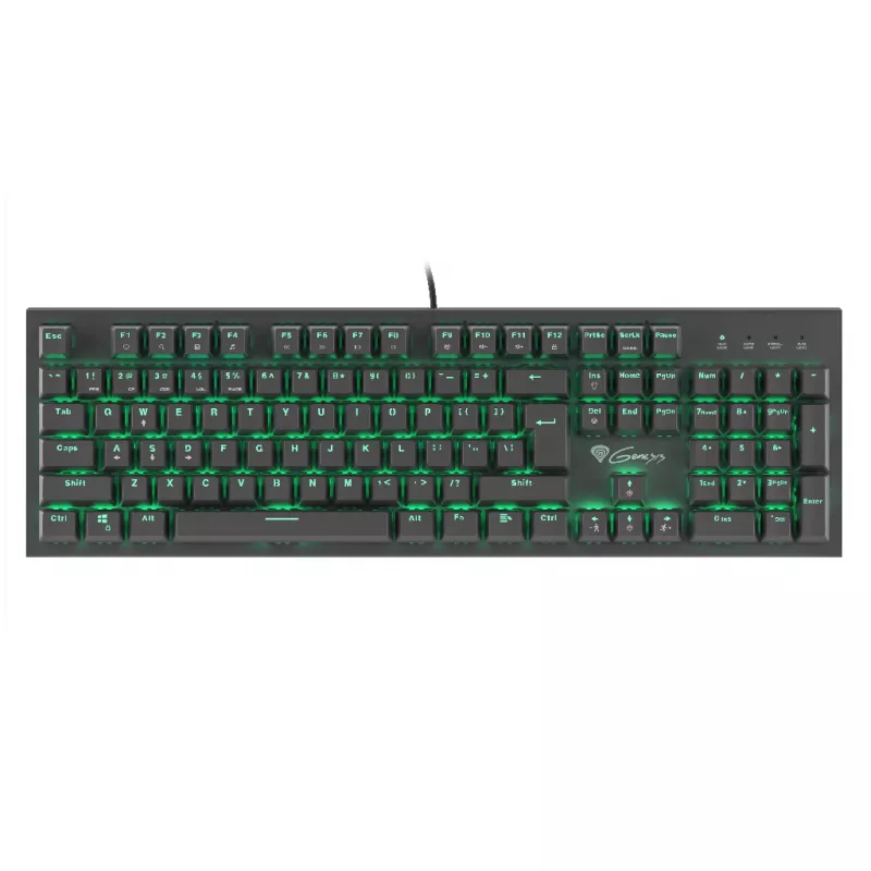 Gaming keyboard Genesis MECHANICAL KEYBOARD THOR 300, US LAYOUT, GREEN BACKLIGHT, BLUE OUTEMU SWITCH