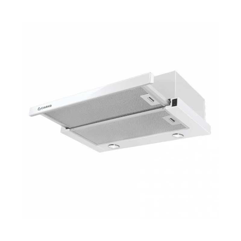 Вытяжка Ciarko Hota Ciarko SL-S Stripe White 60 Incorporabila, sticla alba, 580m3, Motare 1, led, Latime 60