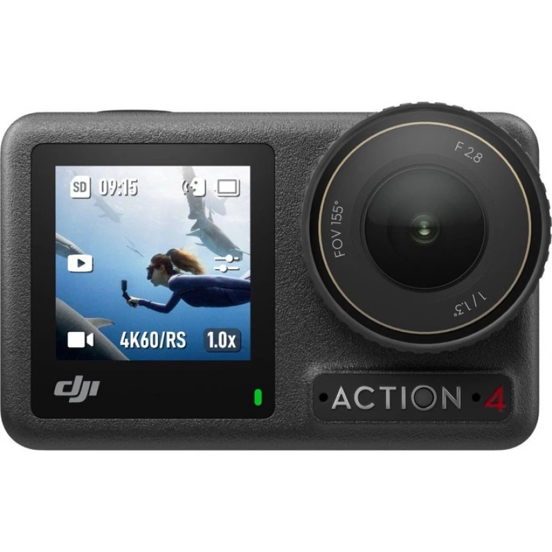 Camera de actiune DJI (965080) ACTION CAMERA  OSMO ACTION 4, ADVENTURE COMBO, 1/1.3” CMOS, 10MP, 155° F/2.8, ISO 100-12800, 4K 120FPS / FHD 240 FPS, HDR, MAX VIDEO BITRADE 130MBPS,  MICROSD, WI-FI, BLUETOOTH 5.0, FRONT SCREEN 1.4 INCH, BACK SCREEN 2.25 INCH,1770 MAH,14