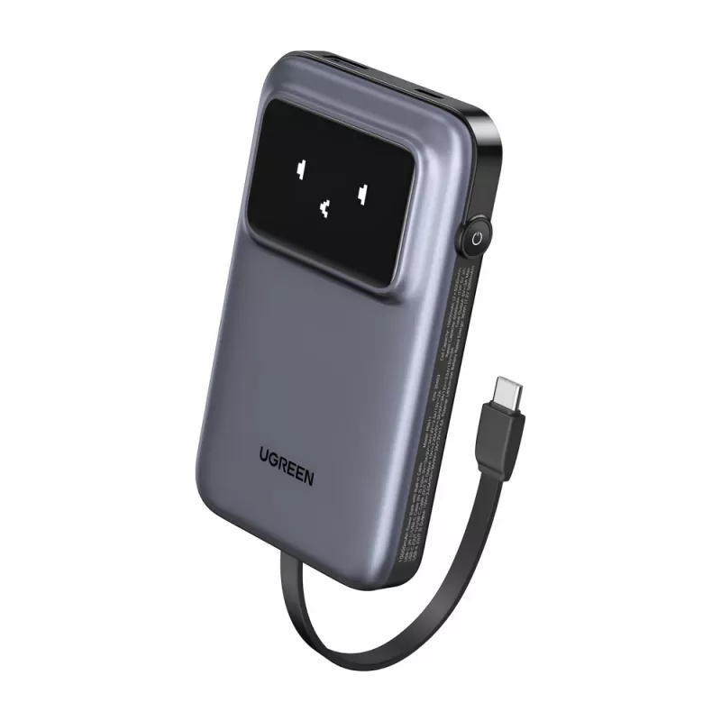 Power Bank UGREEN POWER BANK WITH CABLES TYPE-C, 10000MAH ,30W UNO SERIES, SPACE GRAY 35603B