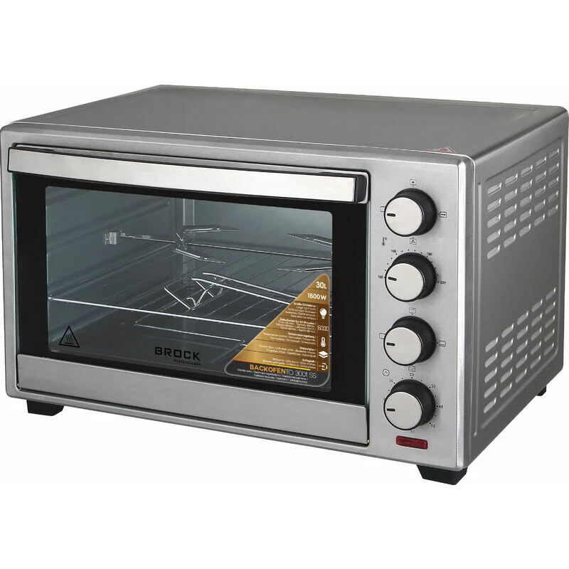 Cuptor electric Brock ELECTRIC OVEN  TO 3001 SS 30L, GRAY, 1600W,  CONVECTION FUNCTION, GRILL ROTISSERIE FUNCTION, DOUBLE GLASS, TEMPERATURE: 100°C - 230°C, HEATING FUNCTIONS: OFF / HEATING FROM TOP / HEATING FROM BOTTOM / HEATING FROM TOP AND BOTTOM, ACC: (ENEMAL BA