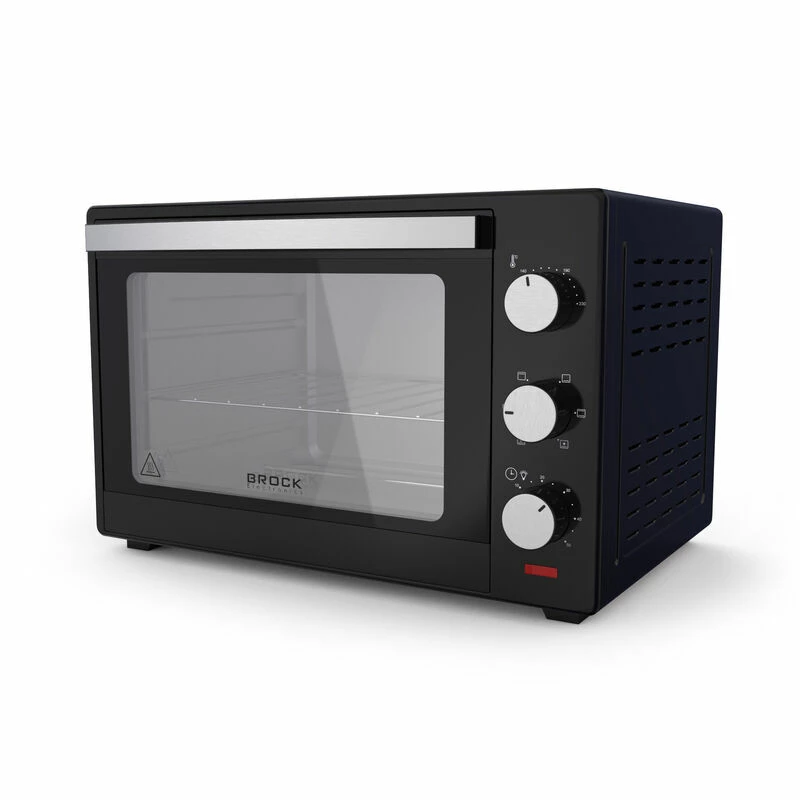 Cuptor electric Brock ELECTRIC OVEN  TO 3001 BK, BLACK 30L, 1600W, CONVECTION FUNCTION, DOUBLE GLASS, TEMPERATURE: 100°C - 230°C, HEATING FUNCTIONS: OFF / HEATING FROM TOP / HEATING FROM BOTTOM / HEATING FROM TOP AND BOTTOM, ACC: (BAKING TRAY, TRAY, HANDLE) SIZE OUTS