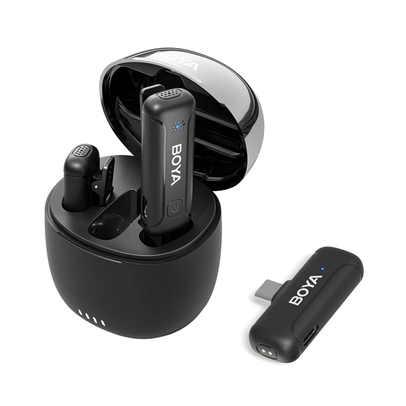 Микрофон Boya 2.4GHZ DUAL-CHANNEL WIRELESS MICROPHONE SYSTEM WITH CHARGING CASE (BY-WM3T-U2), TYPE-C JACK, BLACK BY-WM3T-U2