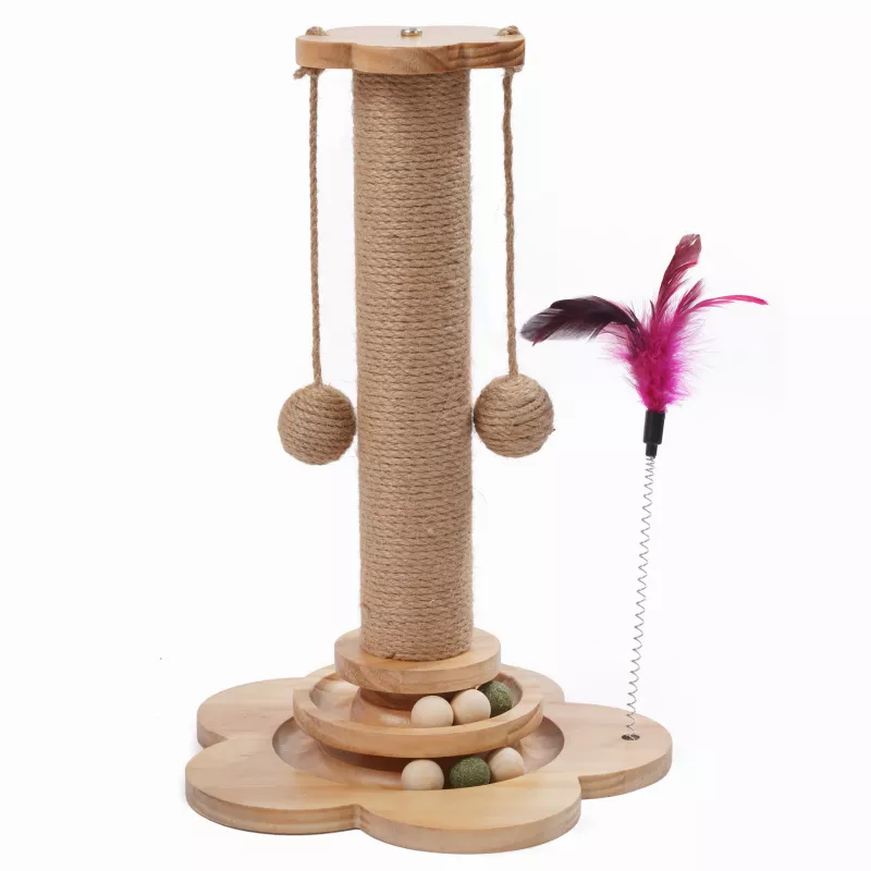 Ansamblu de joaca pentru pisici Jumi CU JUCARII, MDF, SONOMA, 45X30X30 CM