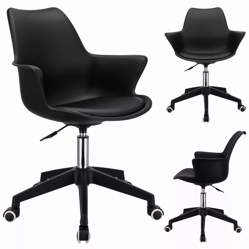 Fotoliu de birou Jumi SCAUN DE BIROU CU ROTI , INEZ, 85X60X28CM, INALTIME REGLABILA, NEGRU