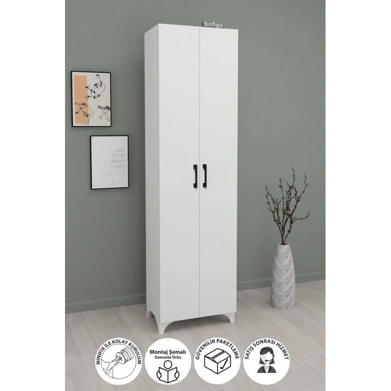 Dulap Nex Home DULAP MULTIFUNCTIONAL CU 2 USI CEMRE  49 X 31,8 X 178 CM, ALB