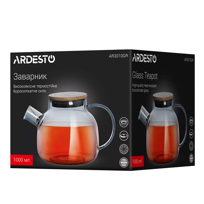 Ceainic Ardesto TEAPOT  GRAPHITE 1.0L, AR3010GR