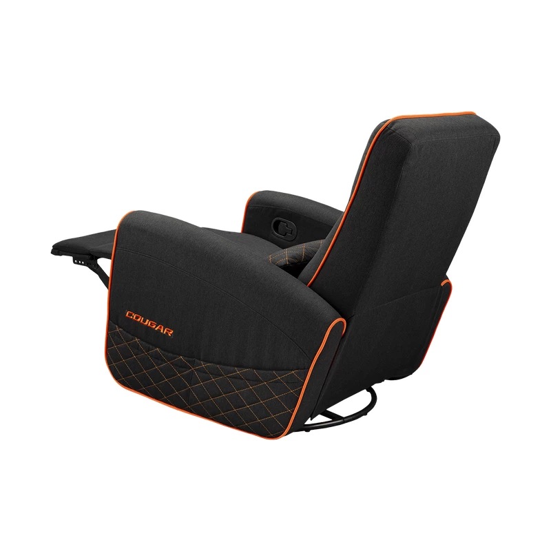Fotoliu Gaming Cougar GAMING SOFA  FIDOM BLACK/ORANGE, USER MAX LOAD UP TO 150KG/HEIGHT 160-195CM, 2 SIDE POCKET, ROCK, RECLINE AND SWIVEL, FOOTRES