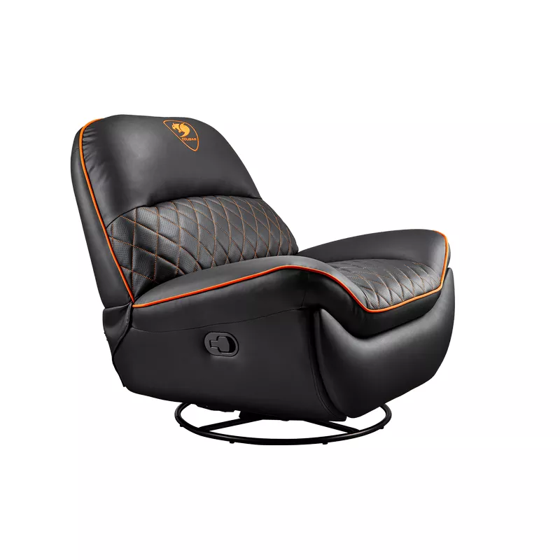Fotoliu Gaming Cougar GAMING SOFA  OVERLORD BLACK/ORANGE, USER MAX LOAD UP TO 150KG/HEIGHT 160-195CM, ROCK, RECLINE AND SWIVEL, FOOTRES