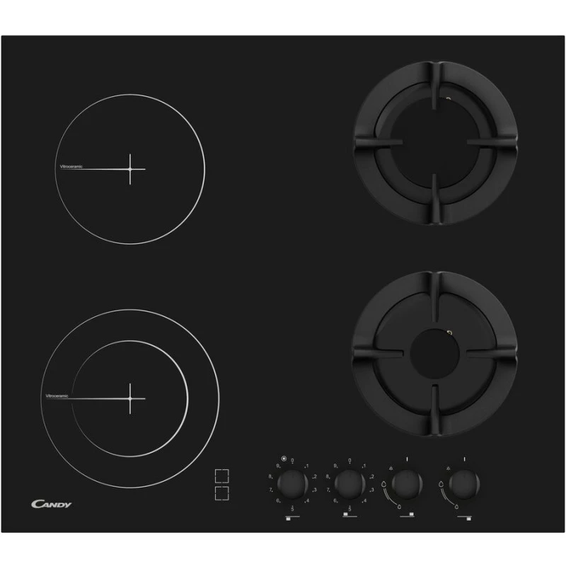 Plita combinata incorporabila Candy CMG2V2BG/1, Black