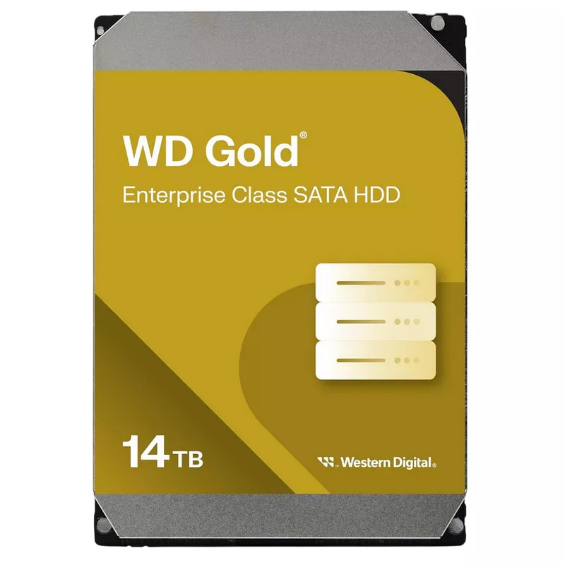 HDD WD 3.5" HDD 14.0TB-SATA-512MB WESTERN DIGITAL "GOLD (142KRYZ)", ENTERPRISE, CMR, 7200RPM, 2.5M (MTBF)