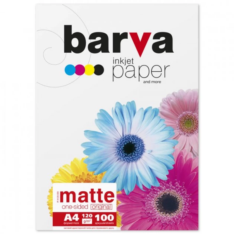Фотобумага Barva A4 120g 100p Matt Inkjet Photo Paper Barva