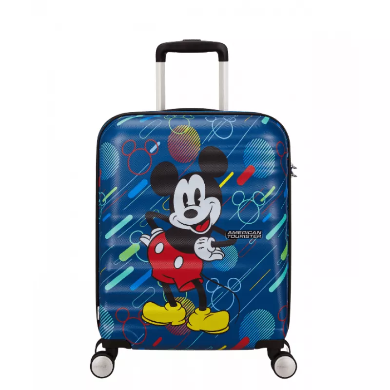 Valiza American Turister WAVEBREAKER DISNEY-VALIZA PE 4 ROTI MICKEY ALBASTRU