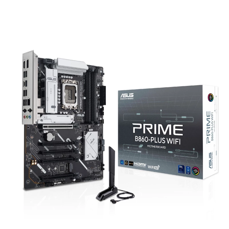 Placa de baza ASUS PRIME B860-PLUS WIFI, SOCKET 1851, INTEL® B860 (ULTRA 2 SERIES CPU), CPU GRAPHICS, HDMI, DP, DUAL 4XDDR5-8666, 5XPCIE X16 5.0, 4XSATA3, RAID, 2XM.2 5.0, 1XPCIE X1, REALTEK 7.1 HDA, 2.5GBE LAN, WIFI6E/BT, 1XUSB-C3.2 GEN2X2, 2XUSB3.2GEN2, 4XUSB3.2