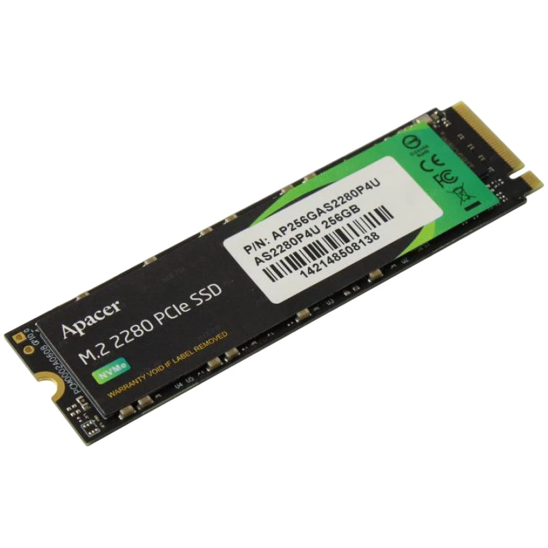 SSD APACER .M.2 NVMe SSD 256GB Apacer AS2280P4U [PCIe 3.0 x4, R/W:3500/1200MB/s, 210K/315K IOPS, 170TB, 1.8M MTBF, 3D TLC]