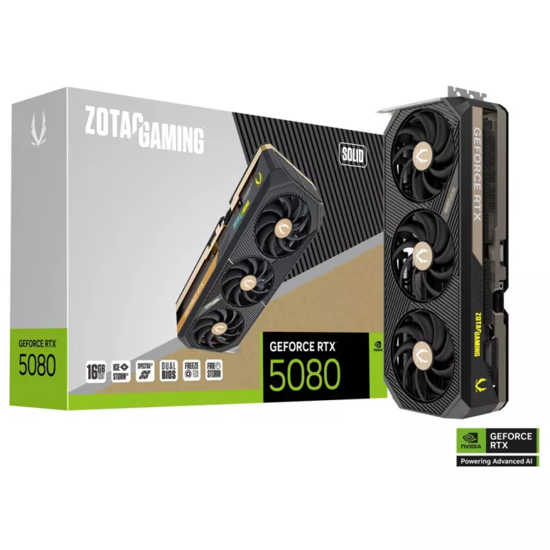 Placa video ZOTAC GAMING GEFORCE RTX 5080 SOLID CORE OC ZT-B50800J2-10P