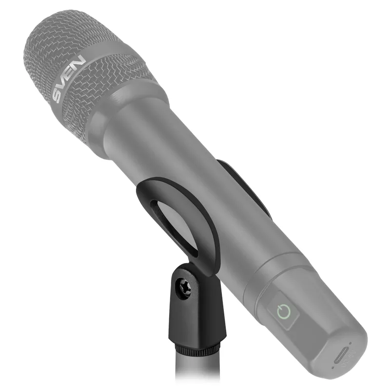 Микрофон SVEN MK-742, TWO WIRELESS DYNAMIC MICROPHONES, LI-ION 180MAH, 2.4GHZ RADIO / 6.3 MM PLUG, UP TO 25 M DISTANCE, UP TO 12 HOURS, POP FILTER, BLACK