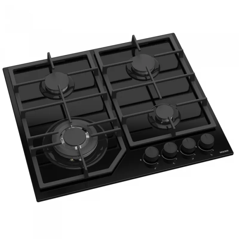 Plita incorporabila cu gaz WOLSER WL- F 6406 TURBO BLACK GL FFD, Black