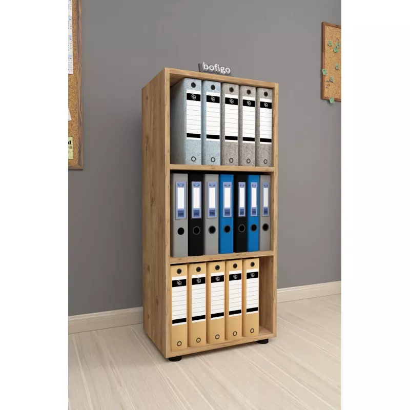 Навесная полка Nex Home Biblioteca cu 3 compartimente Folder Nex Home  49 x 30 x 108 cm, Stejar