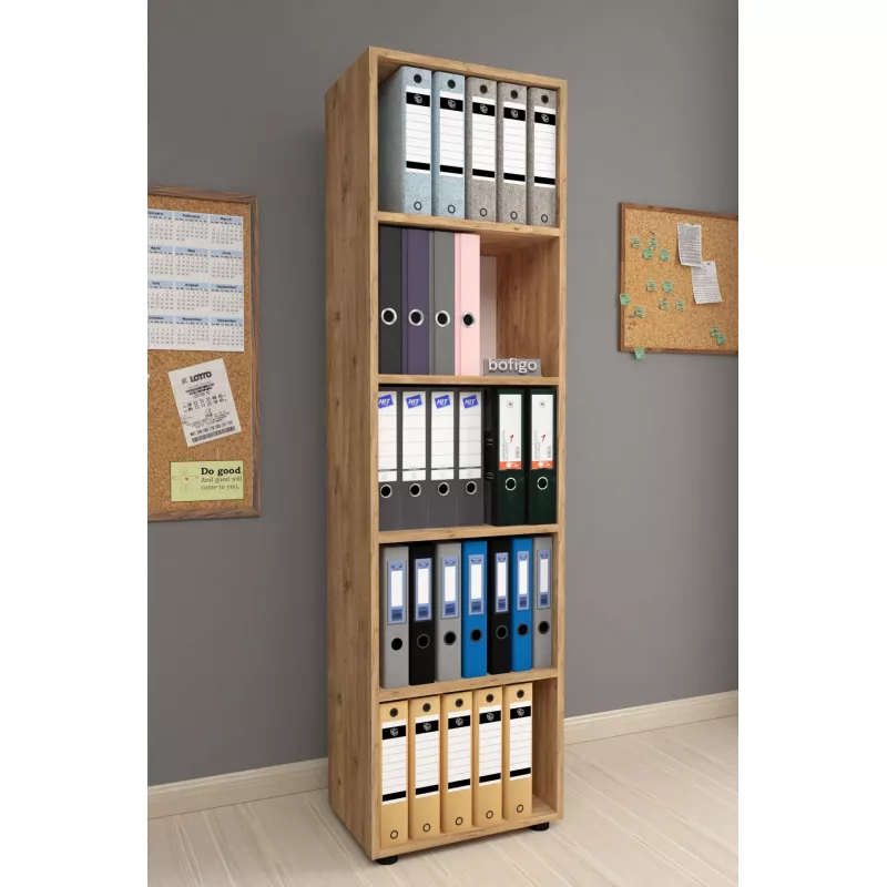 Навесная полка Nex Home Biblioteca cu 5 compartimente Folder Nex Home 49 x 30 x 178 cm, Stejar