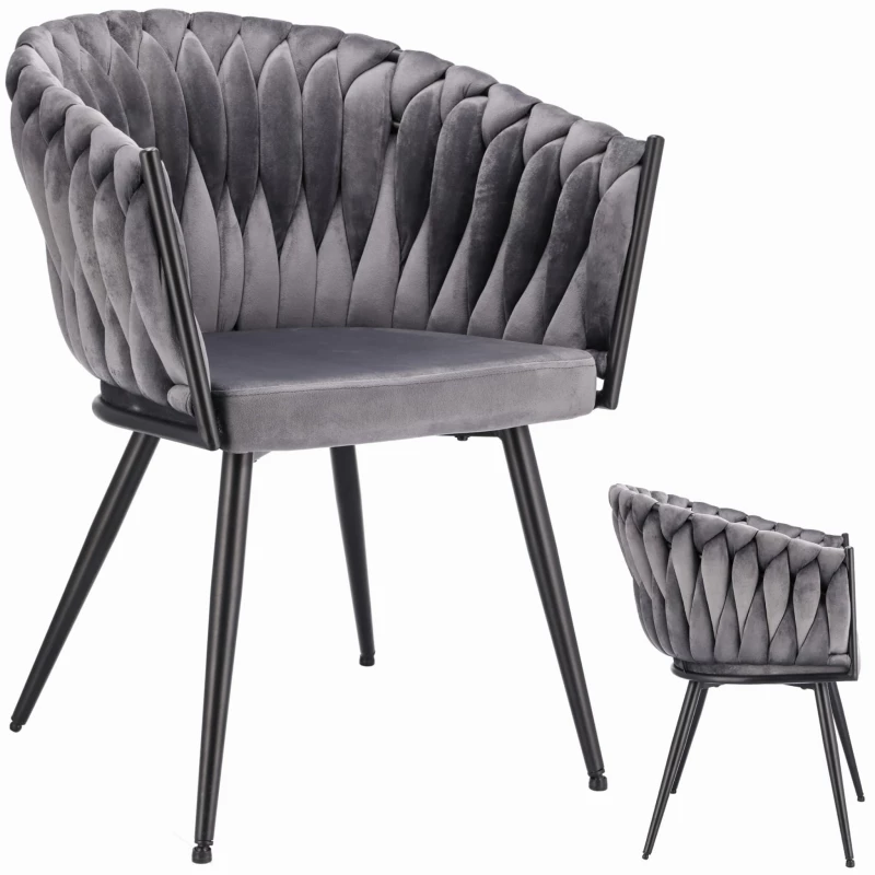 Scaun Jumi SCAUN PREMIUM , MOLTO, 85X58X62CM, PICIOARE DIN OTEL, MATERIAL CATIFEA, GRAPHITE