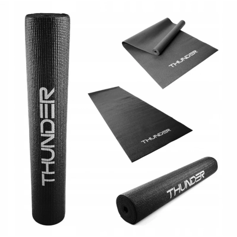 Covoras de gimnastica THUNDER COVORAS DE GIMNASTICĂ PVC MAT  (173X61X0,6CM) BLACK