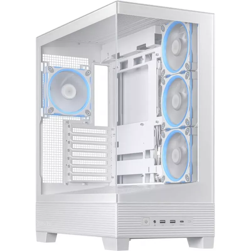 Корпус без БП ASUS Case ATX ASUS A31 PLUS White no PSU, Tempered Glass Front & Side, 3x120 mm ARGB Fans Side, 1x120 mm ARGB Fan Rear, 2xUSB 3.2 Gen1, USB 3.2 Gen2 Type C, Audio-out&Mic (carcasa/корпус)