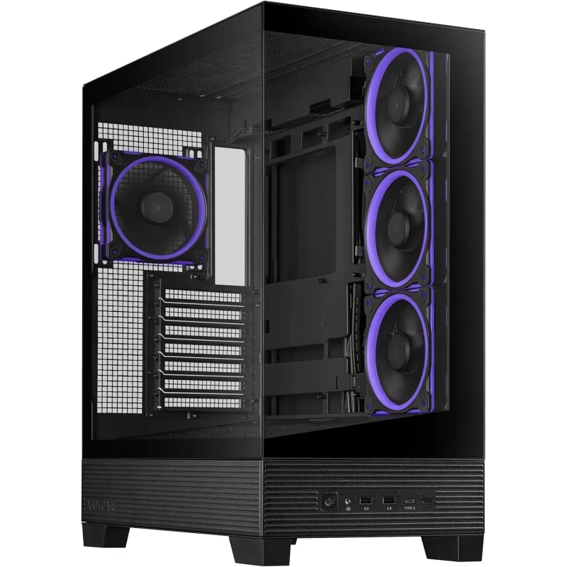Carcasa fara PSU ASUS CASE ATX  A31 PLUS BLACK NO PSU, TEMPERED GLASS FRONT & SIDE, 3X120 MM ARGB FANS SIDE, 1X120 MM ARGB FAN REAR, 2XUSB 3.2 GEN1, USB 3.2 GEN2 TYPE C, AUDIO-OUT&MIC (CARCASA/КОРПУС)