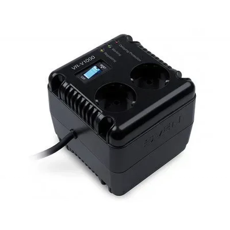 Stabilizator SVEN AUTOMATIC VOLTAGE REGULATOR VR-V1000, 1000VA/500W, INPUT 184~285V, OUTPUT 230V  -14/+10%, 2 SOCKETS (STABILIZATOR DE TENSIUNE/СТАБИЛИЗАТОР НАПРЯЖЕНИЯ)