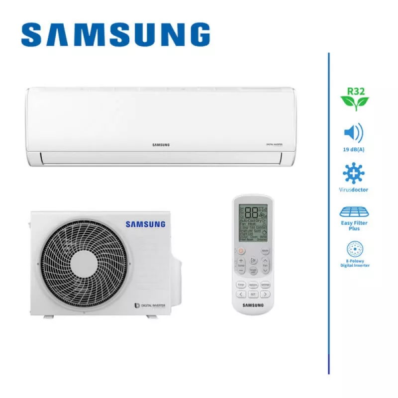 Aparat de aer conditionat Samsung AR09TXHQASINEU ON/OFF R410A FĂRĂ WI-FI, 9000 BTU, 25 m²