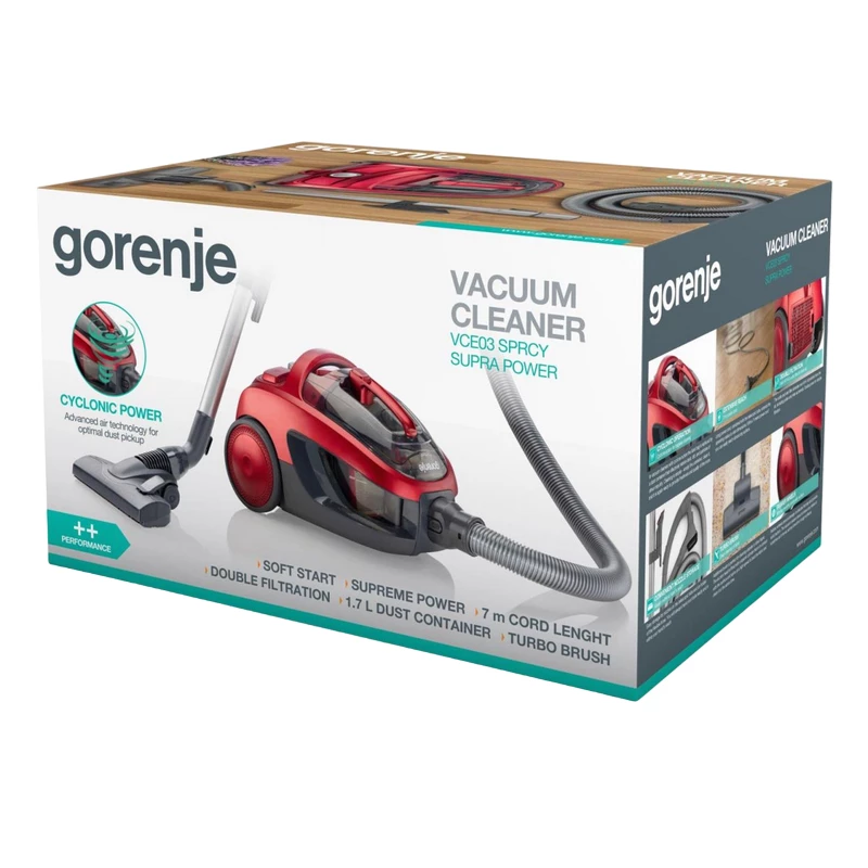 Пылесос с контейнером GORENJE Vacuum Cleaner Gorenje VCE03SPRCY