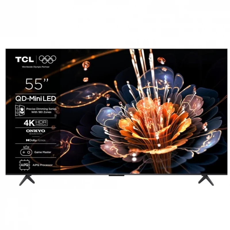 Televizor TCL 55" TELEVIZOR  55C61KS PREMIUM QD-MINILED, 139 CM, SMART GOOGLE TV, 4K ULTRA HD, 144HZ NATIVE REFRESH RATE, GOOGLE ASSISTANT, SPEAKERS 2X10W+20W, HDMI1.4 & HDMI2.0 & HDMI2.1, HDCP1.4 & HDCP2.2 (MODEL 2025)