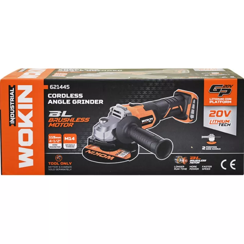 Polizor unghiular WOKIN MASINA DE SLEFUIT UNGHIULARA FARA PERII PE ACUMULATOR  20V LI-ION (FARA ACUMULATOR)