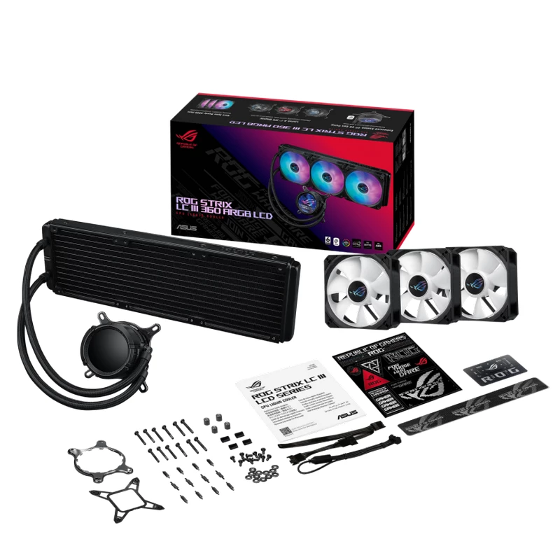Cooler universal ASUS ROG STRIX LC III 360 ARGB LCD" (36.0DBA, 3X120MM, 800-2200RPM, 70.38CFM), (120 mm/800-2200 rpm)