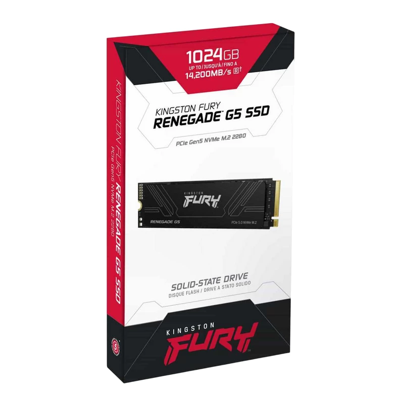 SSD KINGSTON .M.2 NVMe SSD 1.0TB Kingston FURY Renegade G5 [PCIe 5.0 x4, R/W:14200/11000MB/s, 2200K/2150K IOPS, 1PB TBW, SM2508, 3DTLC]