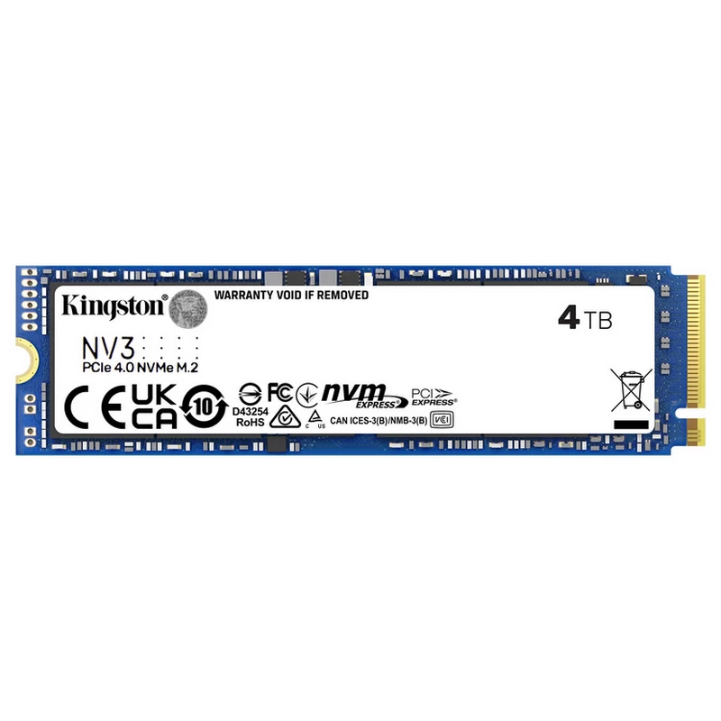 SSD KINGSTON .M.2 NVMe SSD 4.0TB Kingston NV3 [PCIe 4.0 x4, R/W:6000/5000MB/s, 1.28PB TBW, 3D-NAND]