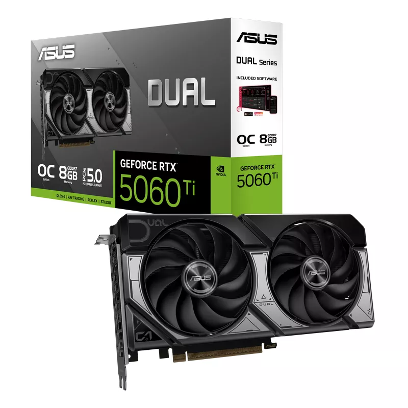 Placa video ASUS VGA RTX5060TI 8GB DUAL OC, (8 GB/128 bit)