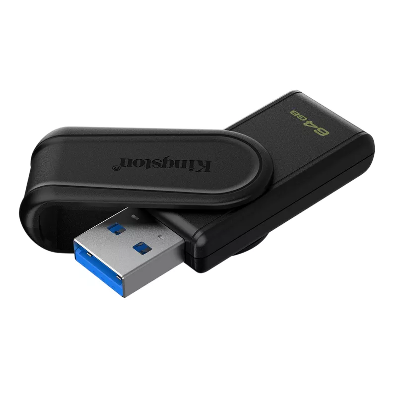 USB flash drive KINGSTON 64GB USB3.2 FLASH DRIVE  DATATRAVELER EXODIA S (DTXS/64GB), BLACK-BLACK, PLASTIC, SLIDER CAP