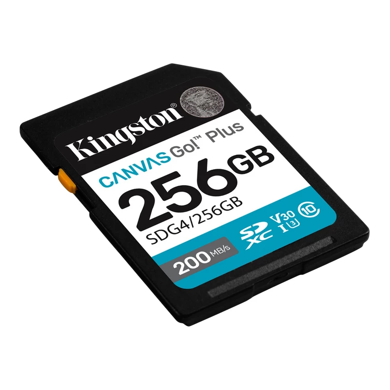 Карта памяти KINGSTON .256GB  SDXC Card (Class 10) UHS-I , U3, V30 Kingston Canvas Go! Plus Gen 4 "SDG4/256GB" (R/W:200/160MB/s)