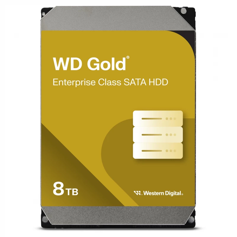 HDD WD 3.5" HDD 8.0TB-SATA-256MB Western Digital "Gold (WD8005FRYZ)", Enterprise, 24/7, CMR, 7200rpm, 2.0M (MTBF)