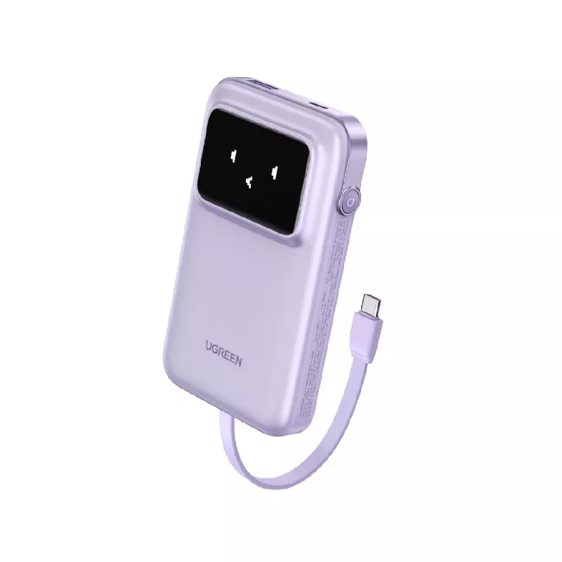 Baterie externa universala DELL UGREEN Power Bank Uno Series with Cables Type-C, 10000mAh, 30W, Purple 35604B 35604B
