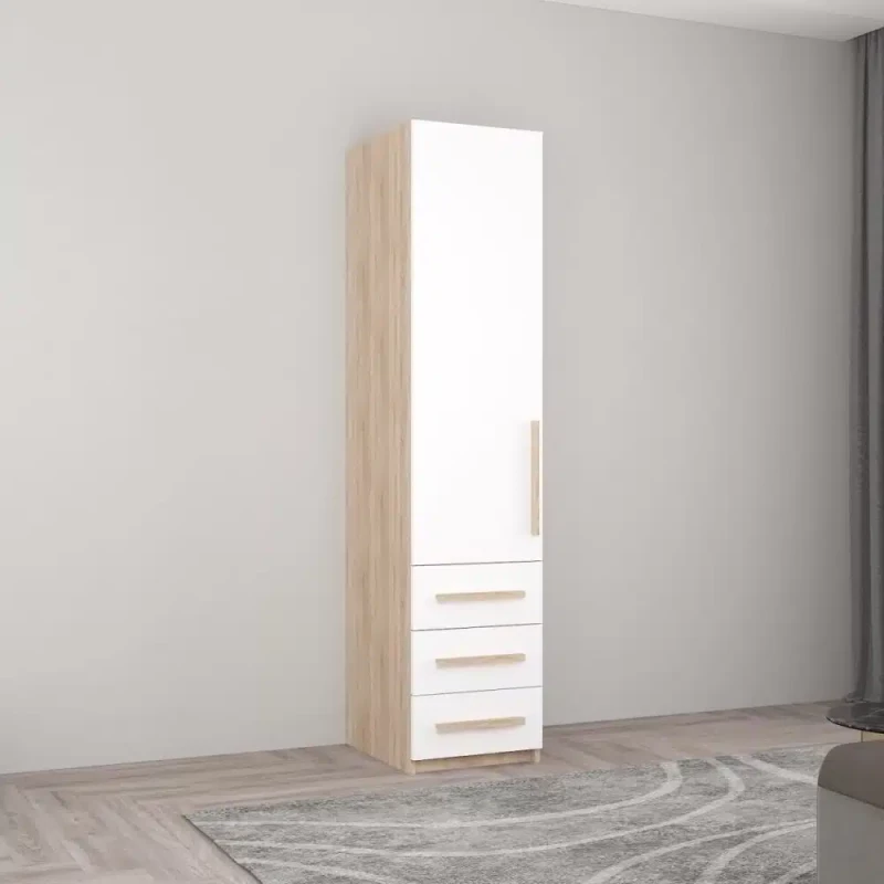 Dulap MOBILDOR Dulap Smart-Home 0.40x0.56x2.0H m. cu polițe și sertare Alb/Anthracite