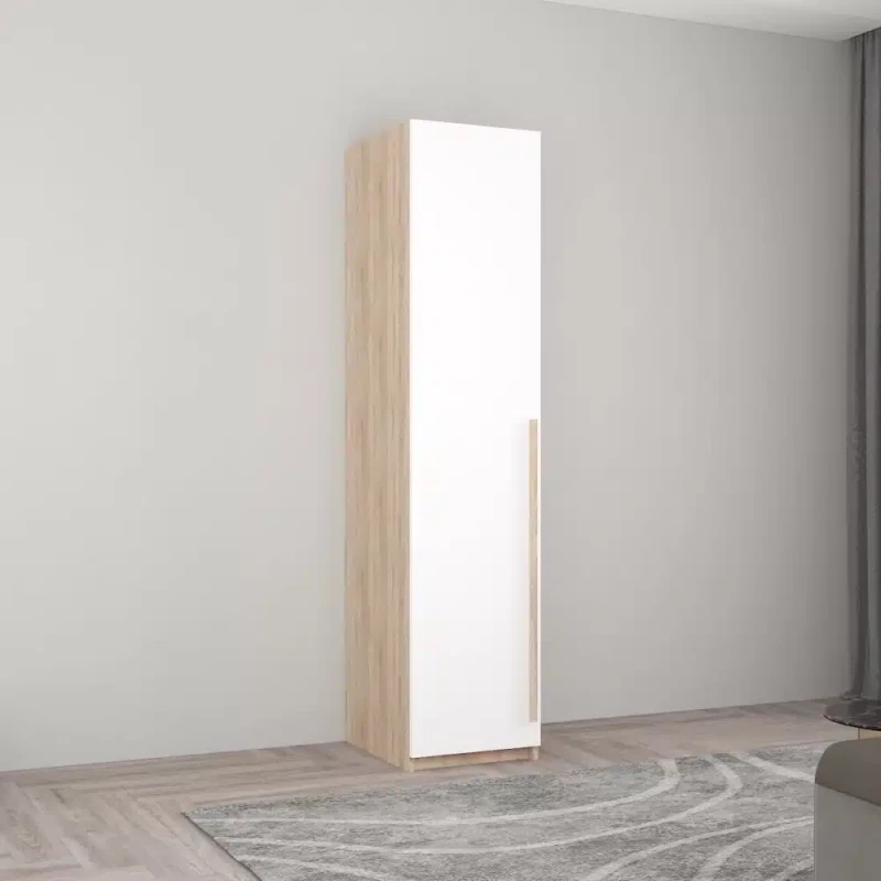 Dulap MOBILDOR Dulap Smart-Home 0.50x0.56x2.0H m. cu bară p/u umerașe Sonoma/Alb