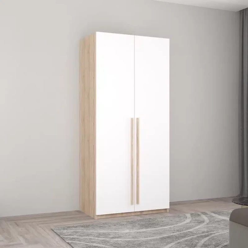 Dulap MOBILDOR Dulap Smart-Home 1.0x0.56x2.0H m. cu bară p/u umerașe Alb/Anthracite