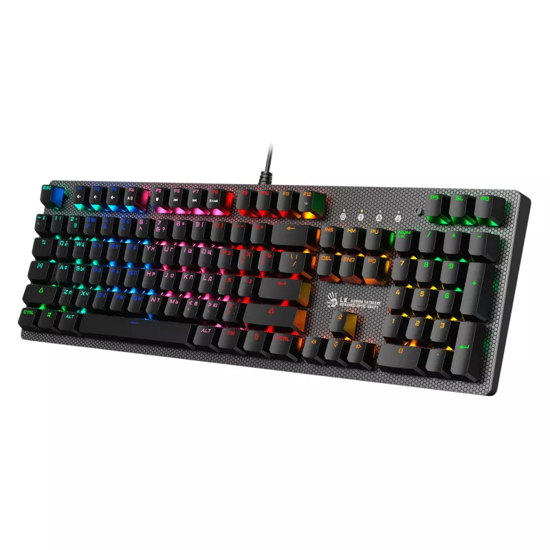 Игровая клавиатура Bloody Gaming Keyboard Bloody B810R, Mechanical, Optical Linear SW, 8 ABS Keycaps, Fn keys, Spill-Resistant, RGB, 1.8m, USB, EN/RU, NetBee