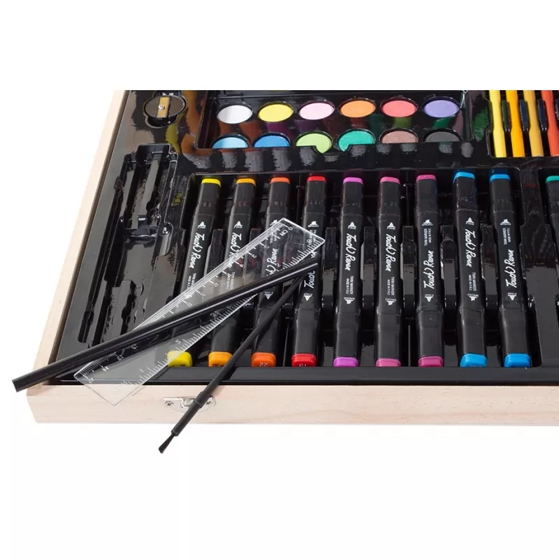 Jucarie educativa 4Play Детский набор для рисования 4Play Wooden Set 188pcs