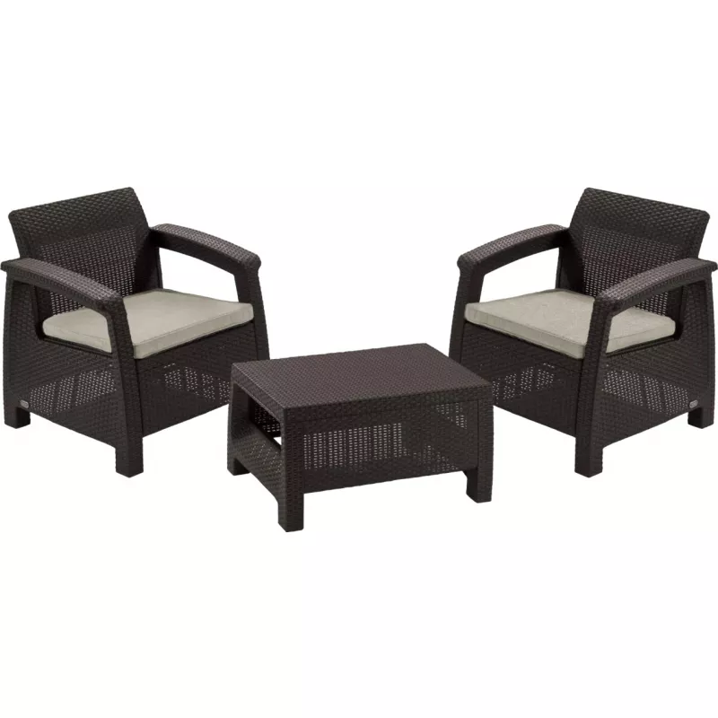 Mobila individuala KETER Набор садовой мебели Keter Corfu II Weekend Brown/Oat (258953)